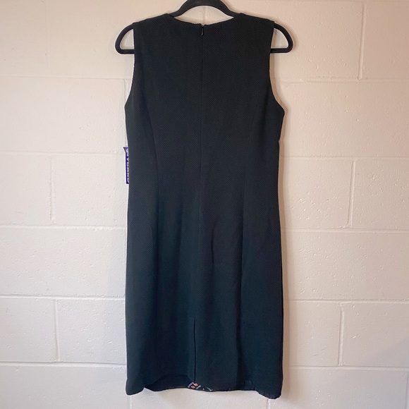 Peter Nygard Black Sleeveless Stretch Dress with Orange Purple Design NWT - Picture 6 of 11
